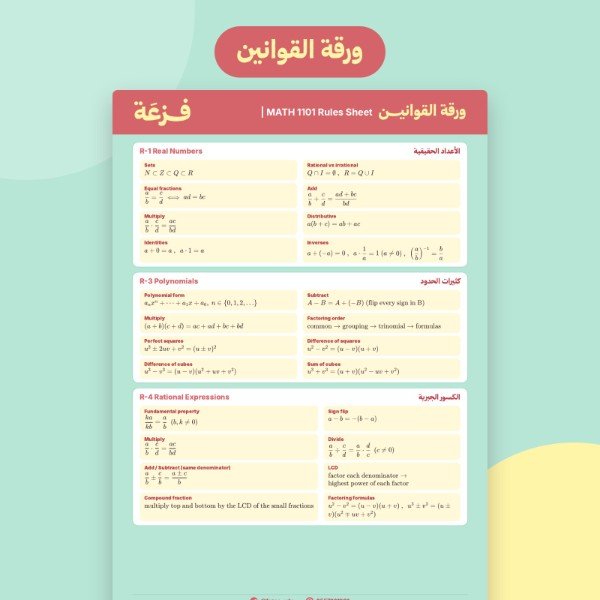 الباقة الشاملة  – مقدمة في الرياضيات (جامعة تبوك) | جزئية الميد