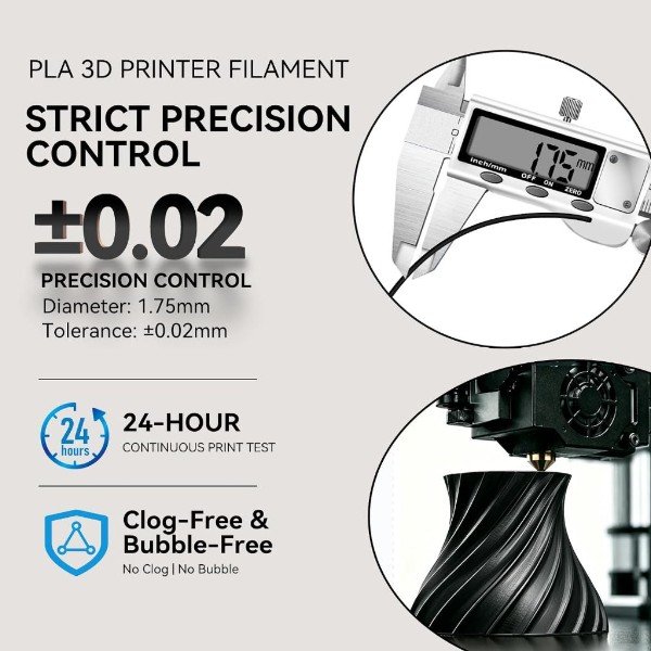 فلمنت PETG CF من Kingroon – اسود 1.75mm، وزن 1 كجم 