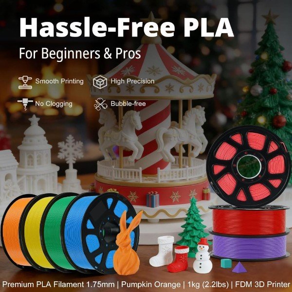 فلمنت PETG CF من Kingroon – اسود 1.75mm، وزن 1 كجم 